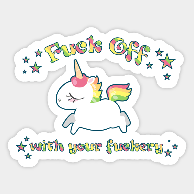 Snarkles the Unicorn: "Fuckery" Sticker by LyddieDoodles